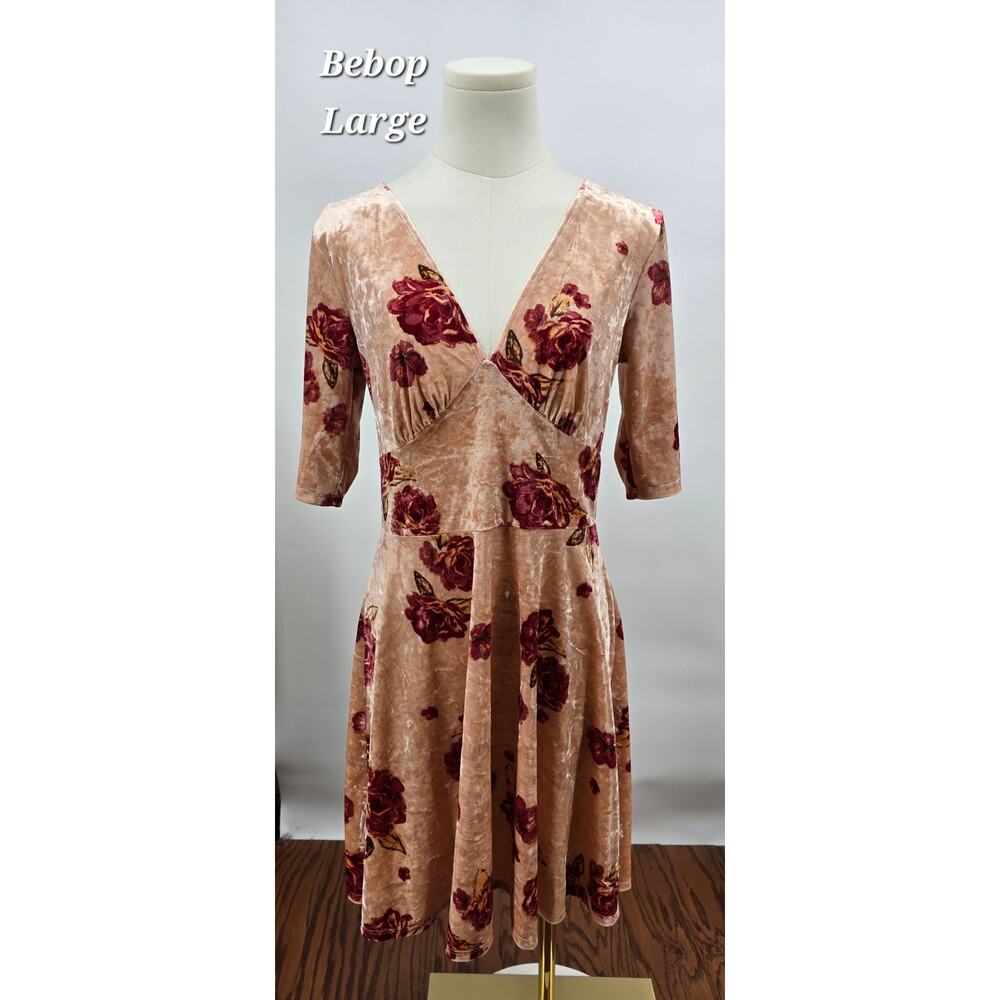 Soft Whimsigoth Crushed‎ Velvet Open-Back Floral Dress – Y2K Bebop – Size L